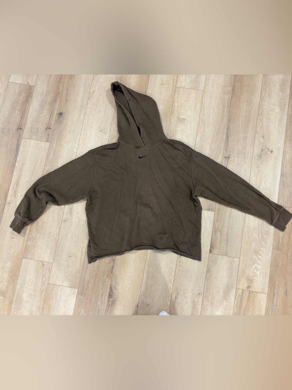 Nike Taupe/Brown Pullover Hoodie with Black Swoosh